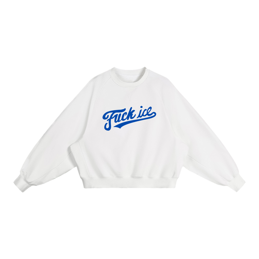 Fuck Ice Baseball Script Crewneck (White)